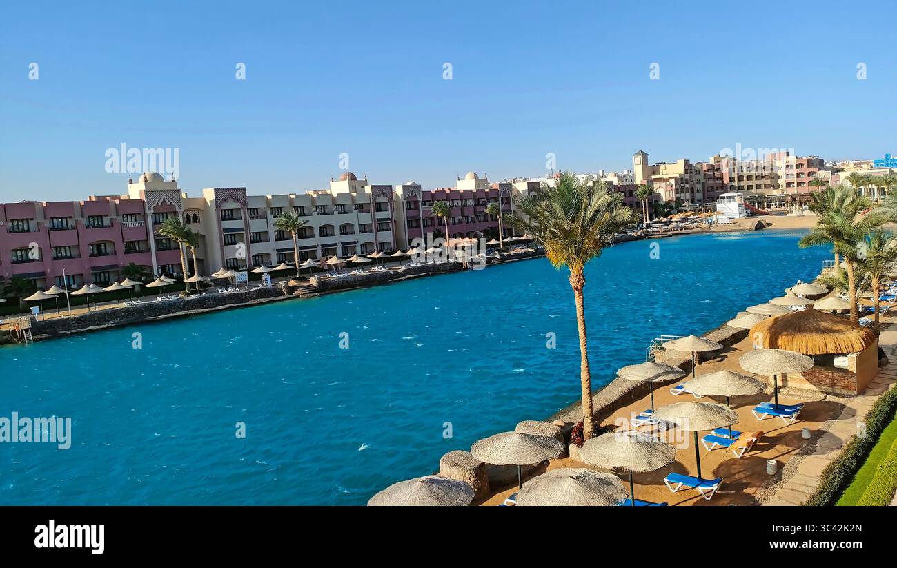 Sonnige Tage El Palacio Resort, Hurghada, Ägypten Stockfoto