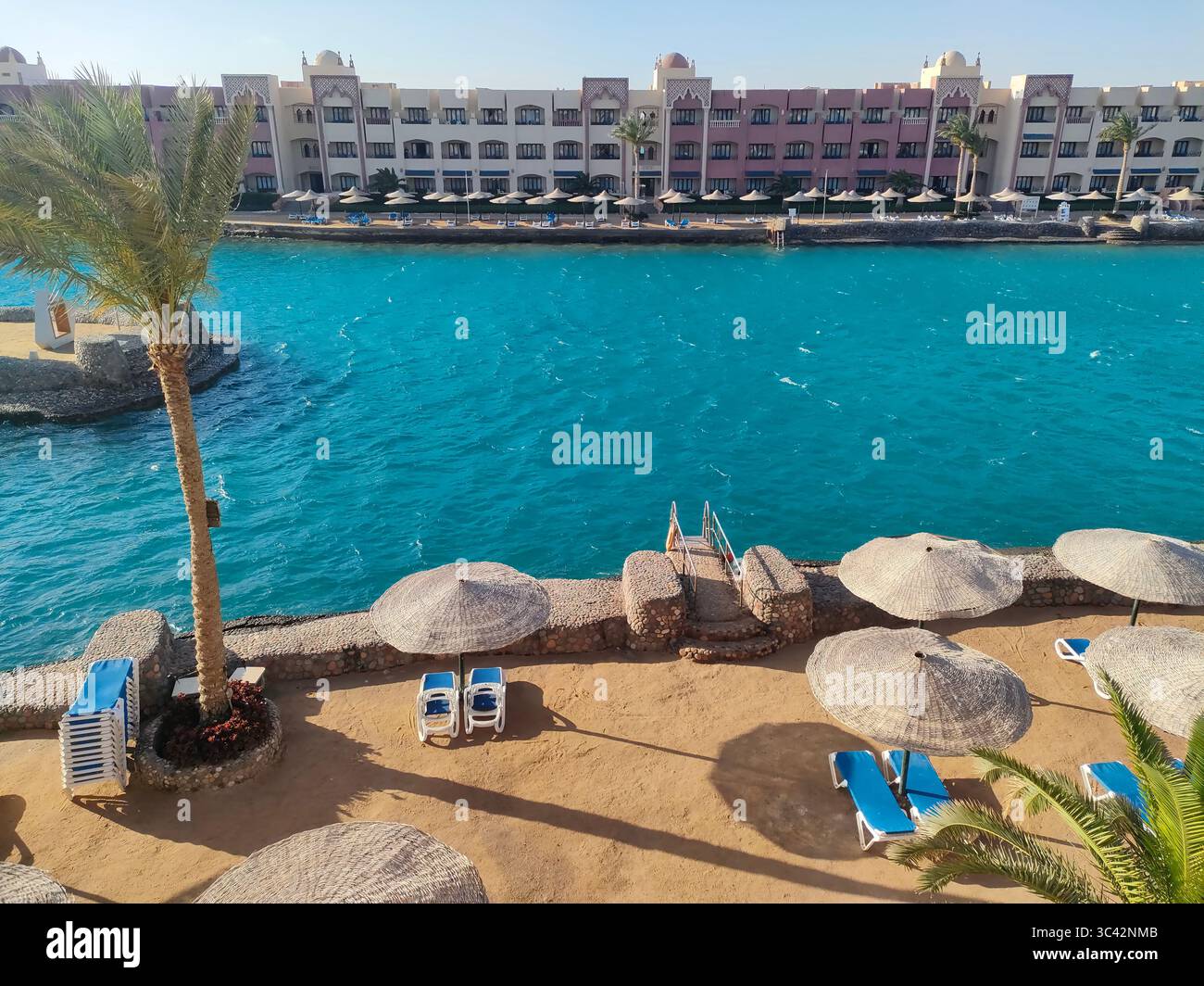 Sonnige Tage El Palacio Resort, Hurghada, Ägypten - Smartphone-aufgenommenes Stockfoto