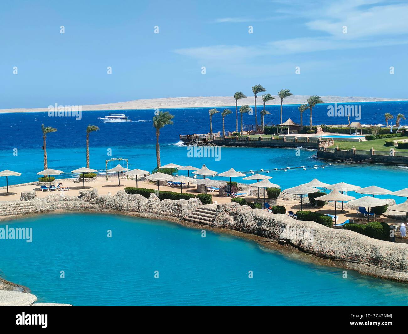 Sonnige Tage El Palacio Resort, Hurghada, Ägypten - Smartphone-aufgenommenes Stockfoto