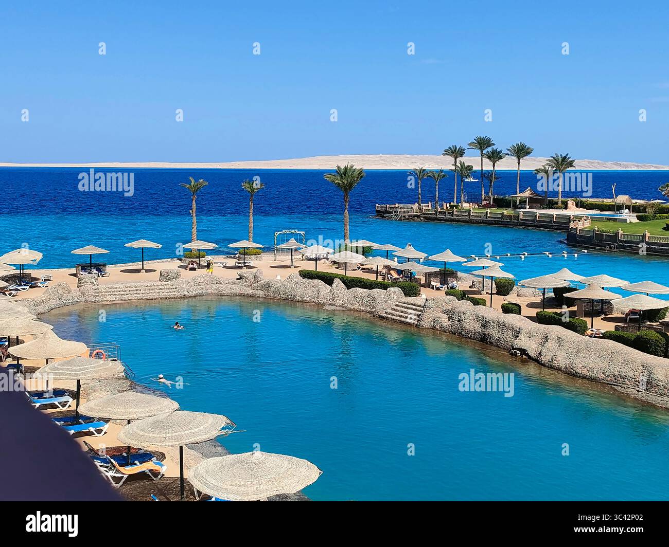 Sonnige Tage El Palacio Resort, Hurghada, Ägypten - Smartphone-aufgenommenes Stockfoto