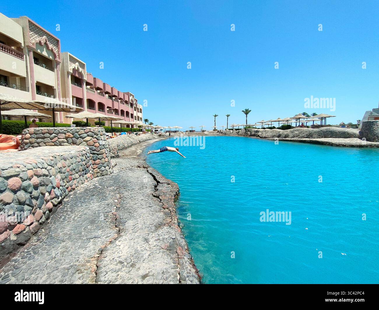 Sonnige Tage El Palacio Resort, Hurghada, Ägypten - Smartphone-aufgenommenes Stockfoto