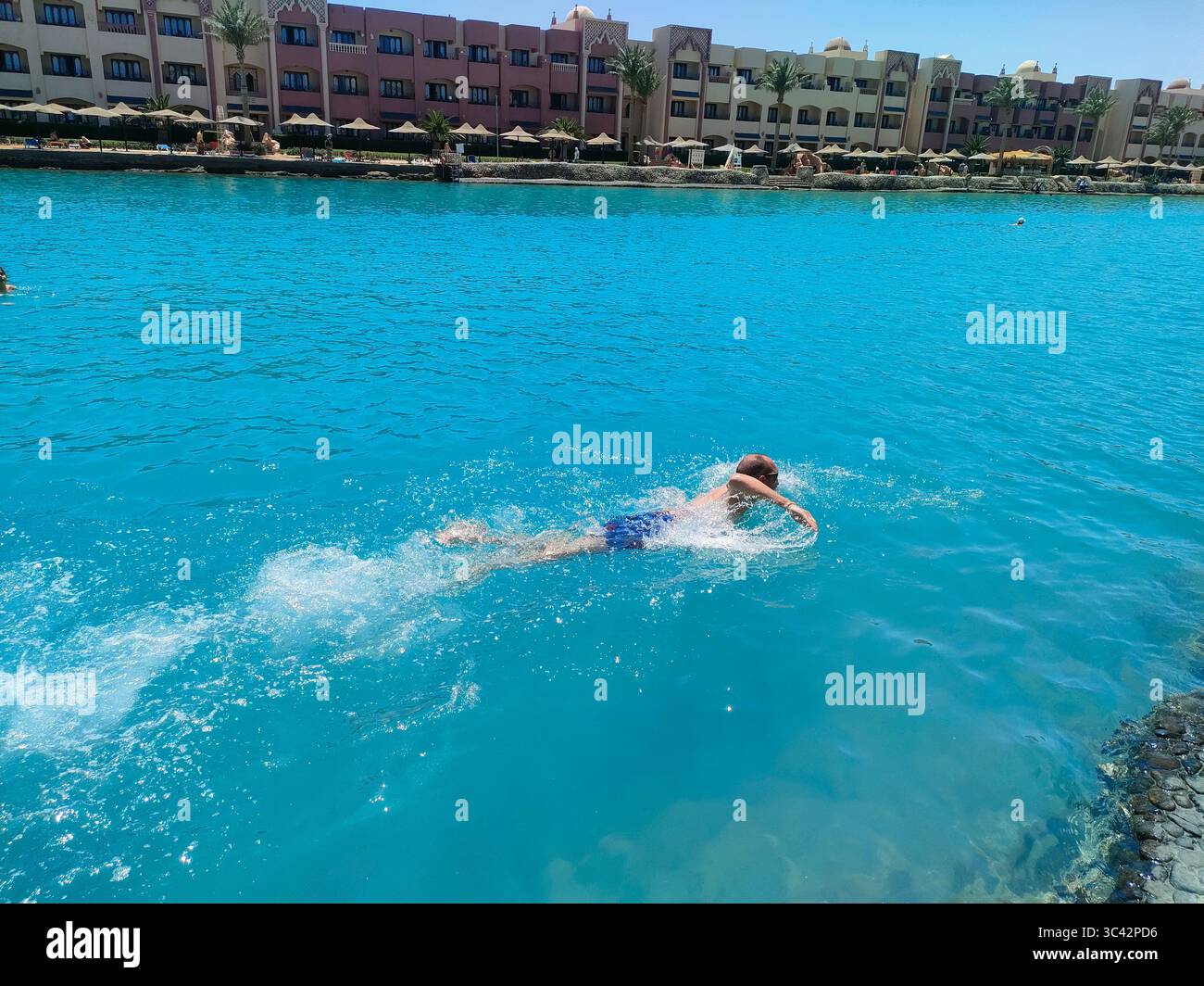 Sonnige Tage El Palacio Resort, Hurghada, Ägypten - Smartphone-aufgenommenes Stockfoto