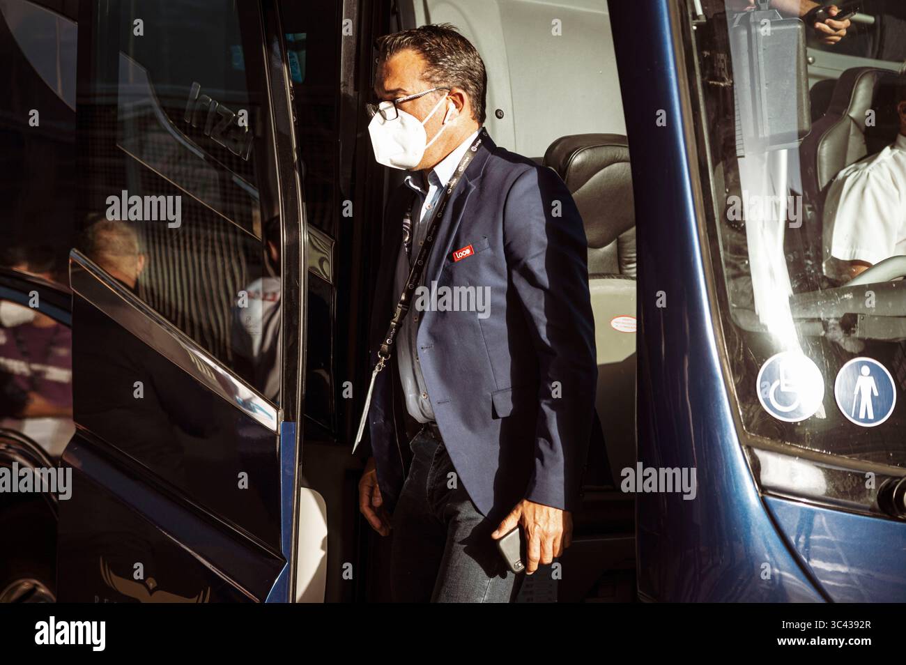 19. Mai 2021, Santa Cruz de Teneriffa, Spanien: Spieler der RCD Mallorca kommen vor dem Liga SmartBank Spiel zwischen CD Teneriffa und RCD Mallorca im Heliodoro Stadion in Teneriffa, Spanien, ins Stadiuem. (Kreditbild: © San Acosta/DAX via ZUMA Wire) Stockfoto