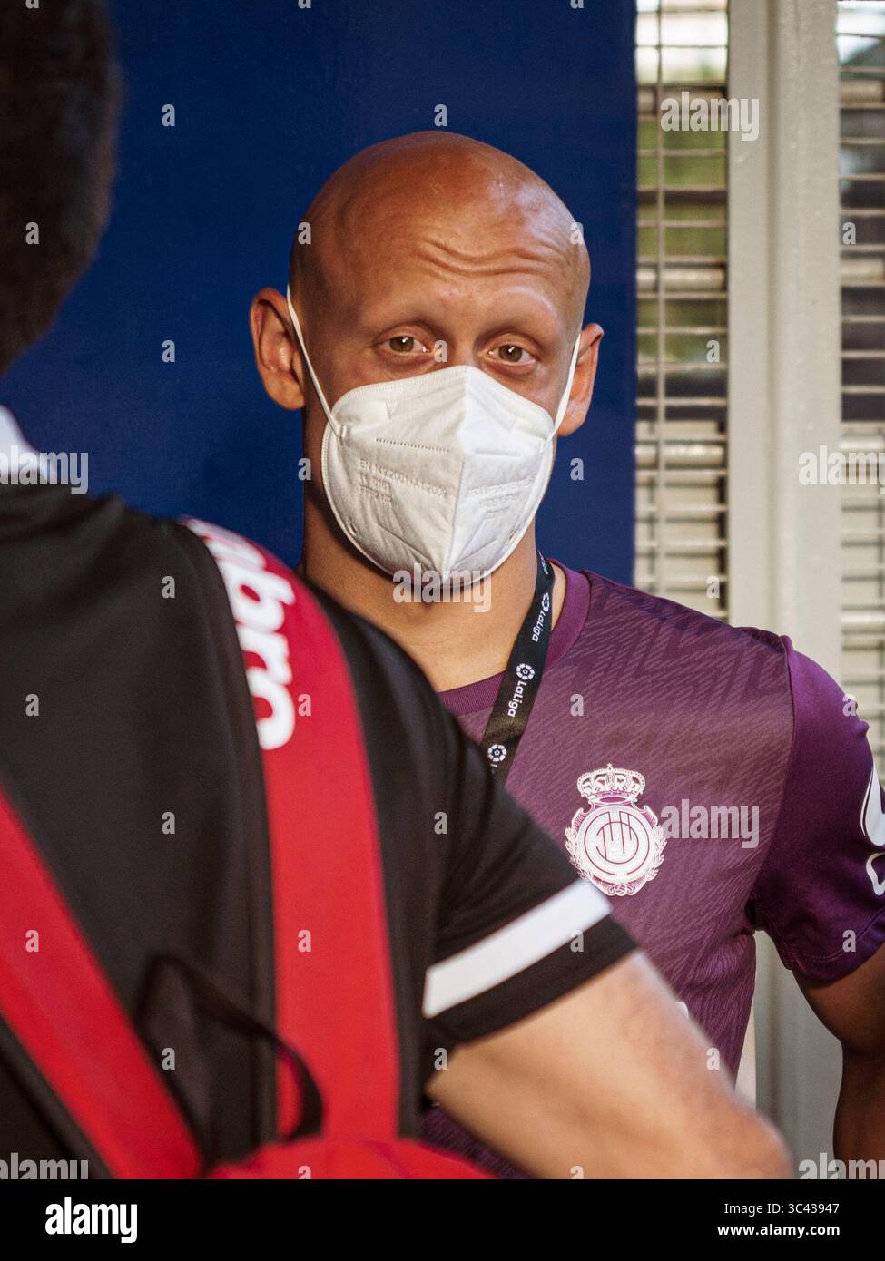 19. Mai 2021, Santa Cruz de Teneriffa, Spanien: Spieler der RCD Mallorca kommen vor dem Liga SmartBank Spiel zwischen CD Teneriffa und RCD Mallorca im Heliodoro Stadion in Teneriffa, Spanien, ins Stadiuem. (Kreditbild: © San Acosta/DAX via ZUMA Wire) Stockfoto