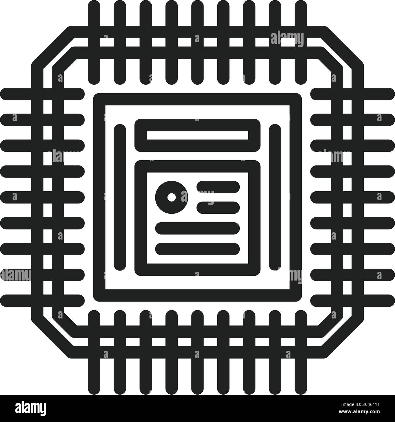 Mikrocontroller-Symbol. Geeignet für mobile Apps, Web-Apps und Printmedien. Stock Vektor