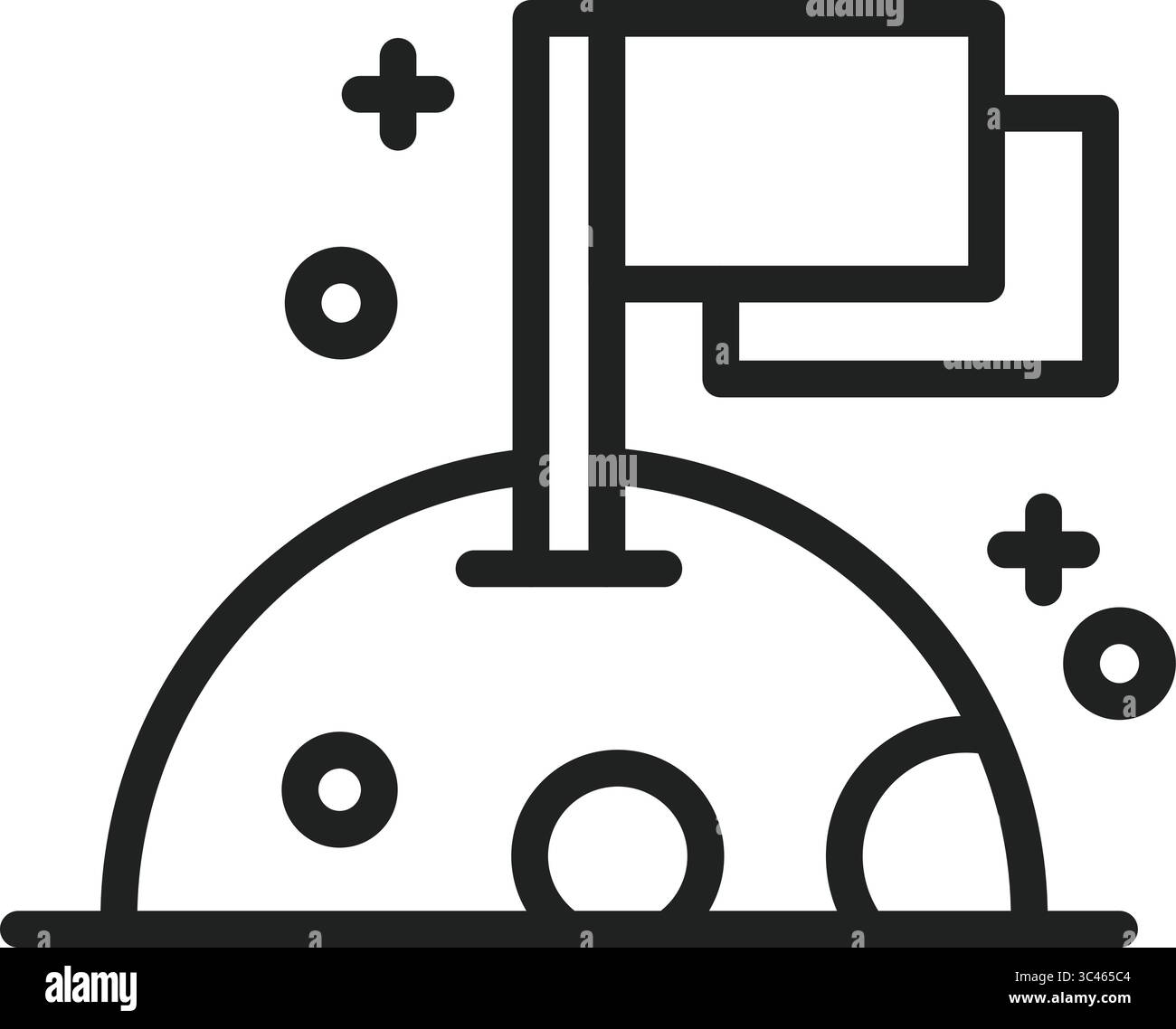 Symbol für Mondlandung. Geeignet für mobile Apps, Web-Apps und Printmedien. Stock Vektor