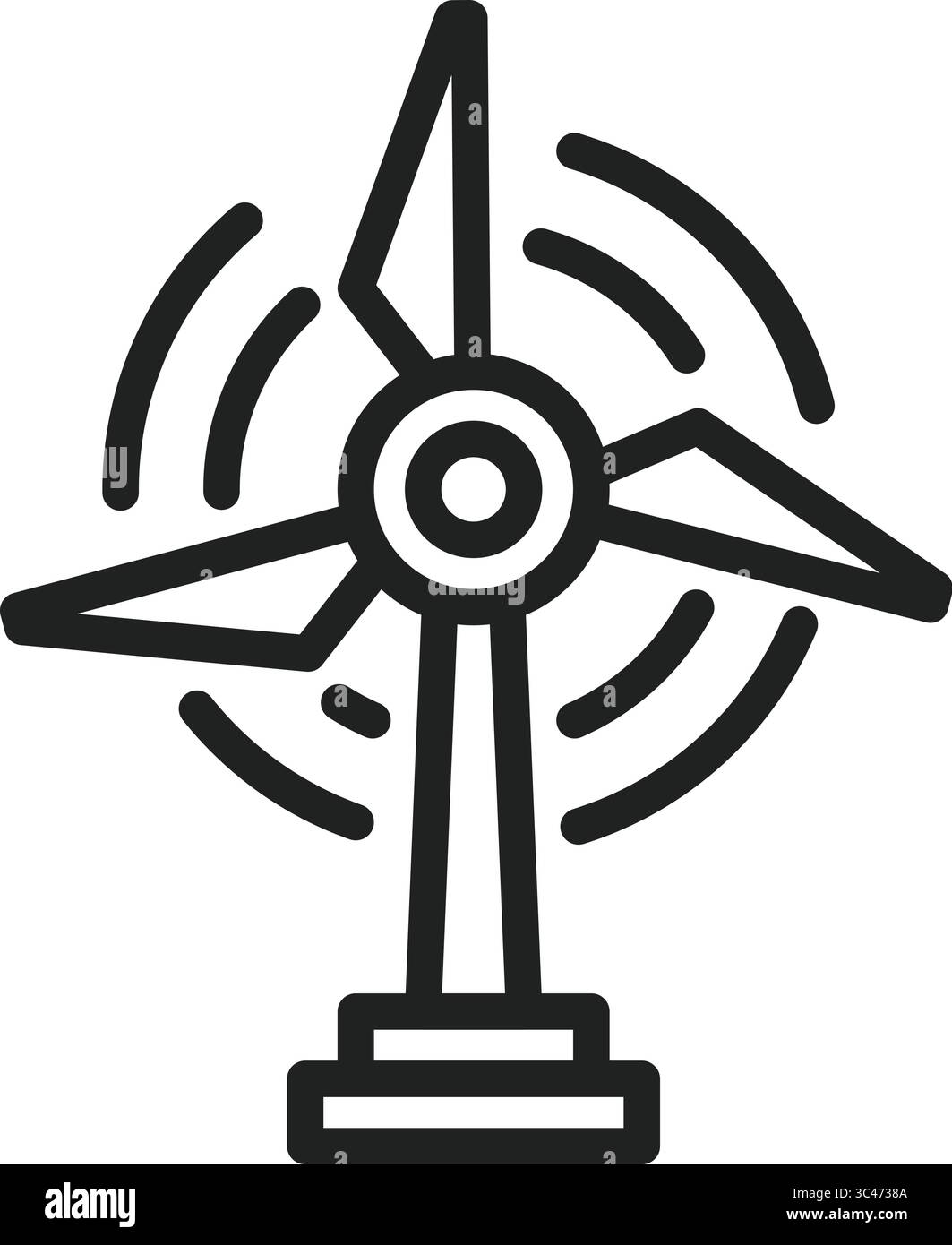 Symbol für Windenergieanlage. Geeignet für mobile Apps, Web-Apps und Printmedien. Stock Vektor