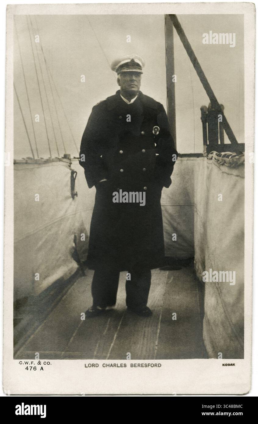 4. Mai 2018 – Vereinigtes Königreich – Lord Charles Beresford (1846-1919), britischer Admiral und Parlamentsabgeordneter, Portrait on Ship in voller Länge, Anfang der 1900er Jahre (Bild: © JT Vintage/Glasshouse Via ZUMA Wire) Stockfoto