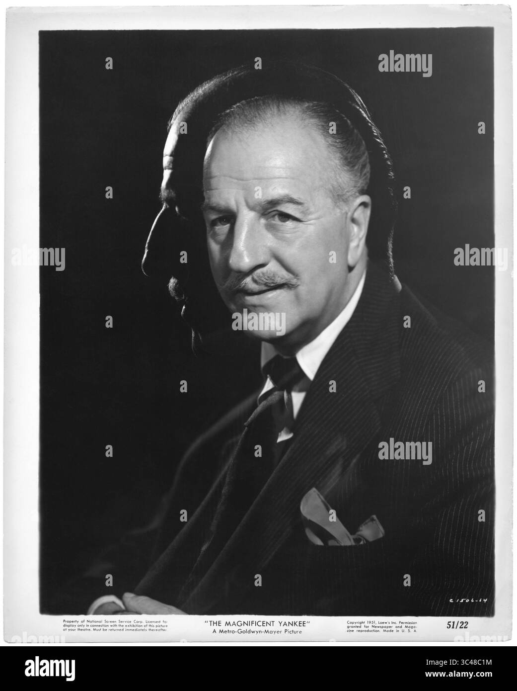 11. Mai 2018 – USA – Louis Calhern, Werbeporträt für den Film, „The Magnificent Yankee“, MGM, 1950 (Bild: © JT Vintage/Glasshouse Via ZUMA Wire) Stockfoto