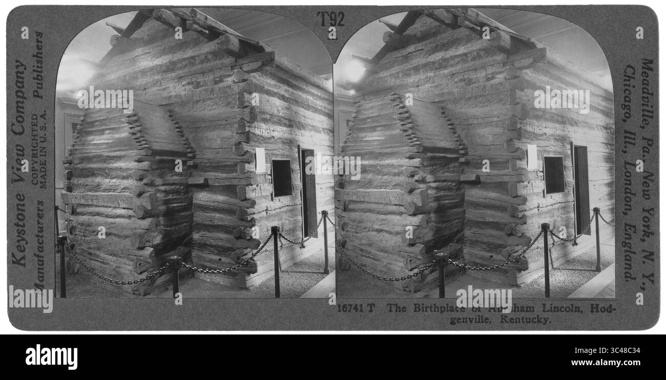 Mai 2018 – USA – Geburtsort von Abraham Lincoln, Hodgenville, Kentucky, Stereo Card, Keystone View Company (Kreditbild: © JT Vintage/Glasshouse Via ZUMA Wire) Stockfoto