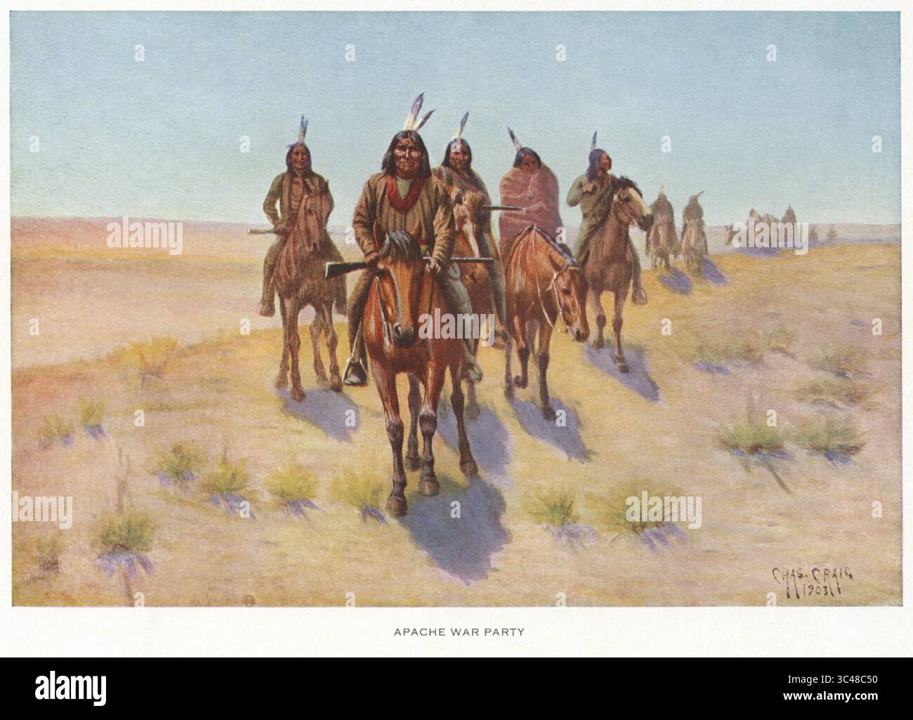 11. Mai 2018 – USA – Apache war Party, Lithograph, Charles Craig, 1903 (Foto: © JT Vintage/Glasshouse Via ZUMA Wire) Stockfoto