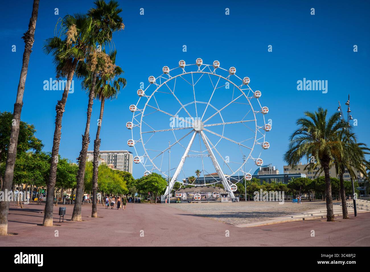Riesenrad von Port Vell, Barcelona, Spanien Stockfoto