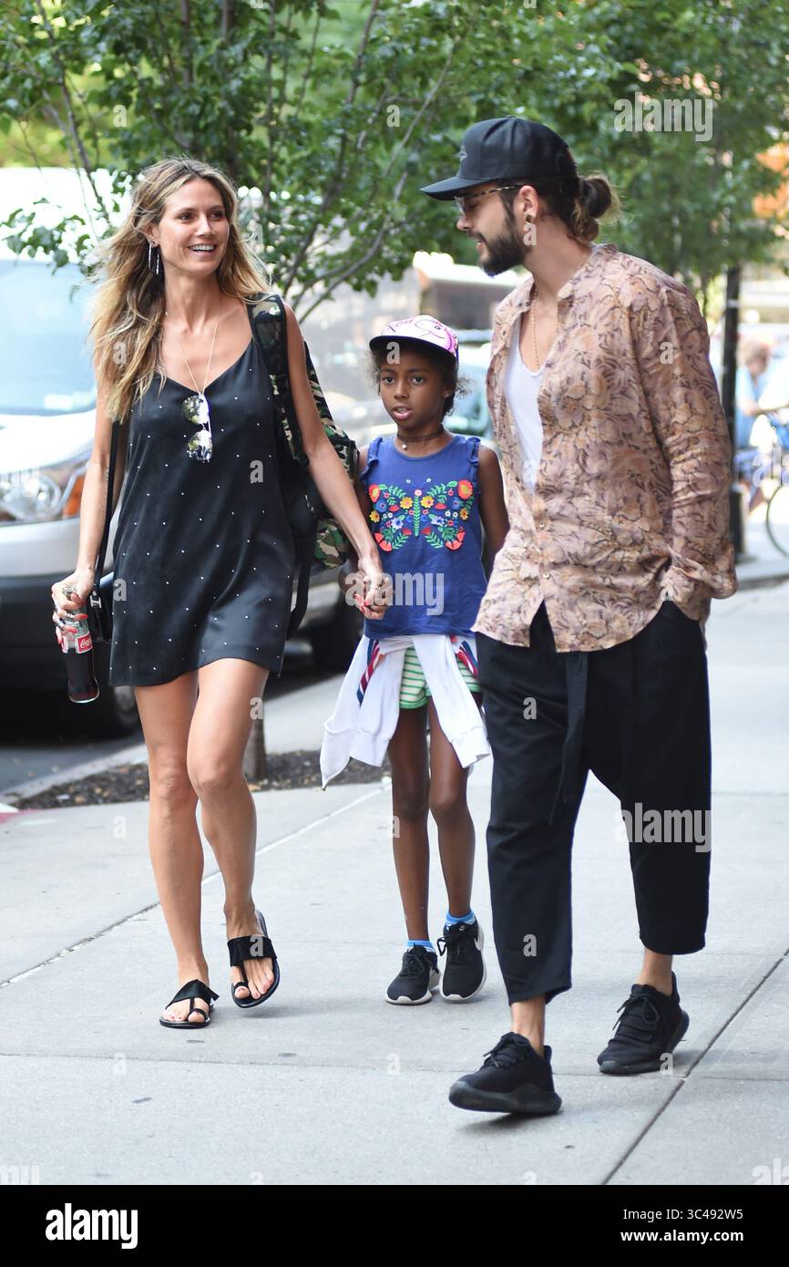 5. Juli 2018 – New York, NY, USA – 5. Juli 2018 New York City. Heidi Klum, Lou Sulola Samuel und Beau Tom Kaulitz am 5. Juli 2018 in New York City gesehen. (Foto: © Kristin Callahan/Ace Pictures via ZUMA Press) Stockfoto