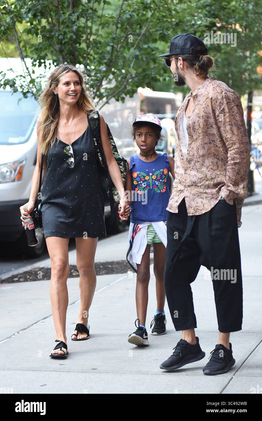 5. Juli 2018 – New York, NY, USA – 5. Juli 2018 New York City. Heidi Klum, Lou Sulola Samuel und Beau Tom Kaulitz am 5. Juli 2018 in New York City gesehen. (Foto: © Kristin Callahan/Ace Pictures via ZUMA Press) Stockfoto