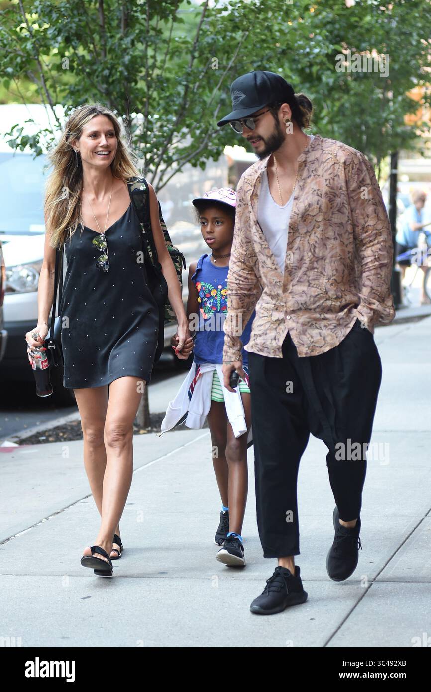 5. Juli 2018 – New York, NY, USA – 5. Juli 2018 New York City. Heidi Klum, Lou Sulola Samuel und Beau Tom Kaulitz am 5. Juli 2018 in New York City gesehen. (Foto: © Kristin Callahan/Ace Pictures via ZUMA Press) Stockfoto
