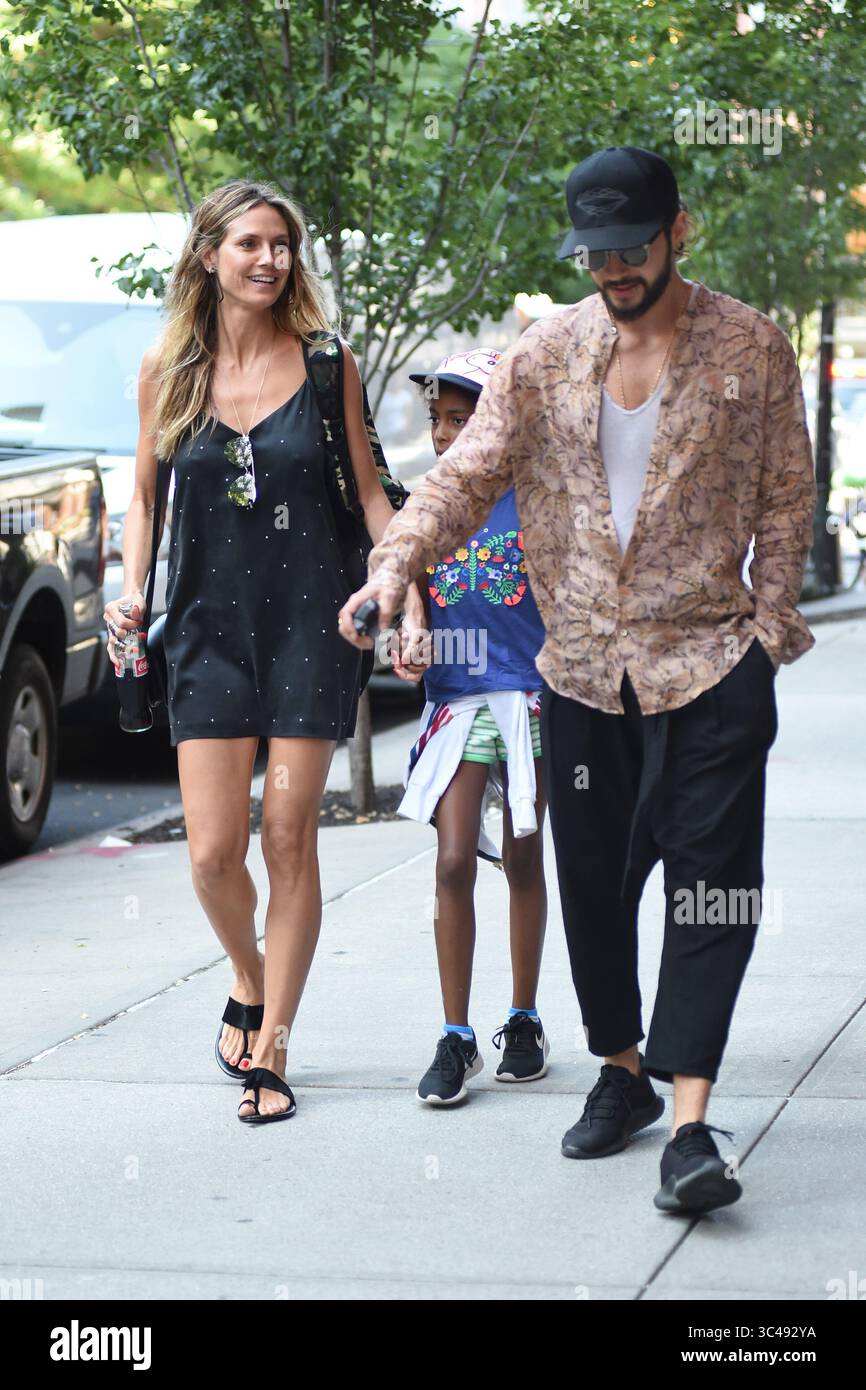 5. Juli 2018 – New York, NY, USA – 5. Juli 2018 New York City. Heidi Klum, Lou Sulola Samuel und Beau Tom Kaulitz am 5. Juli 2018 in New York City gesehen. (Foto: © Kristin Callahan/Ace Pictures via ZUMA Press) Stockfoto