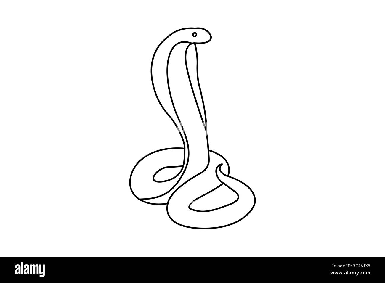Einfaches, einzeiliges Design mit Schlangensymbol in minimalem Stil Stock Vektor