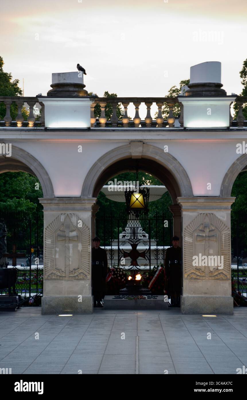 Grab des unbekannten Soldaten, Sächsisches Schloss, Warschau, Woiwodschaft Masowien, Polen, Europa Stockfoto