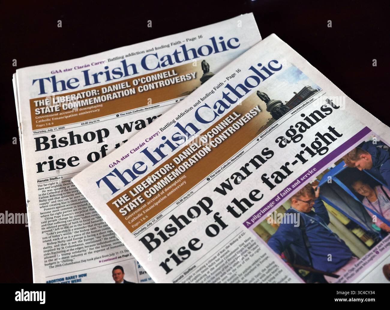 Die irisch-katholische Zeitung Bishop warnt vor dem Aufstieg der Rechtsextremen in Irland Stockfoto