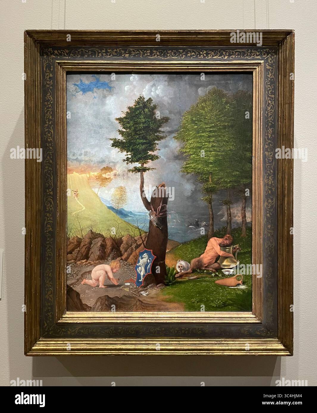 Ölgemälde: Allegorie von Tugend und Laster, von Lorenzo Lotto, 1505 Stockfoto