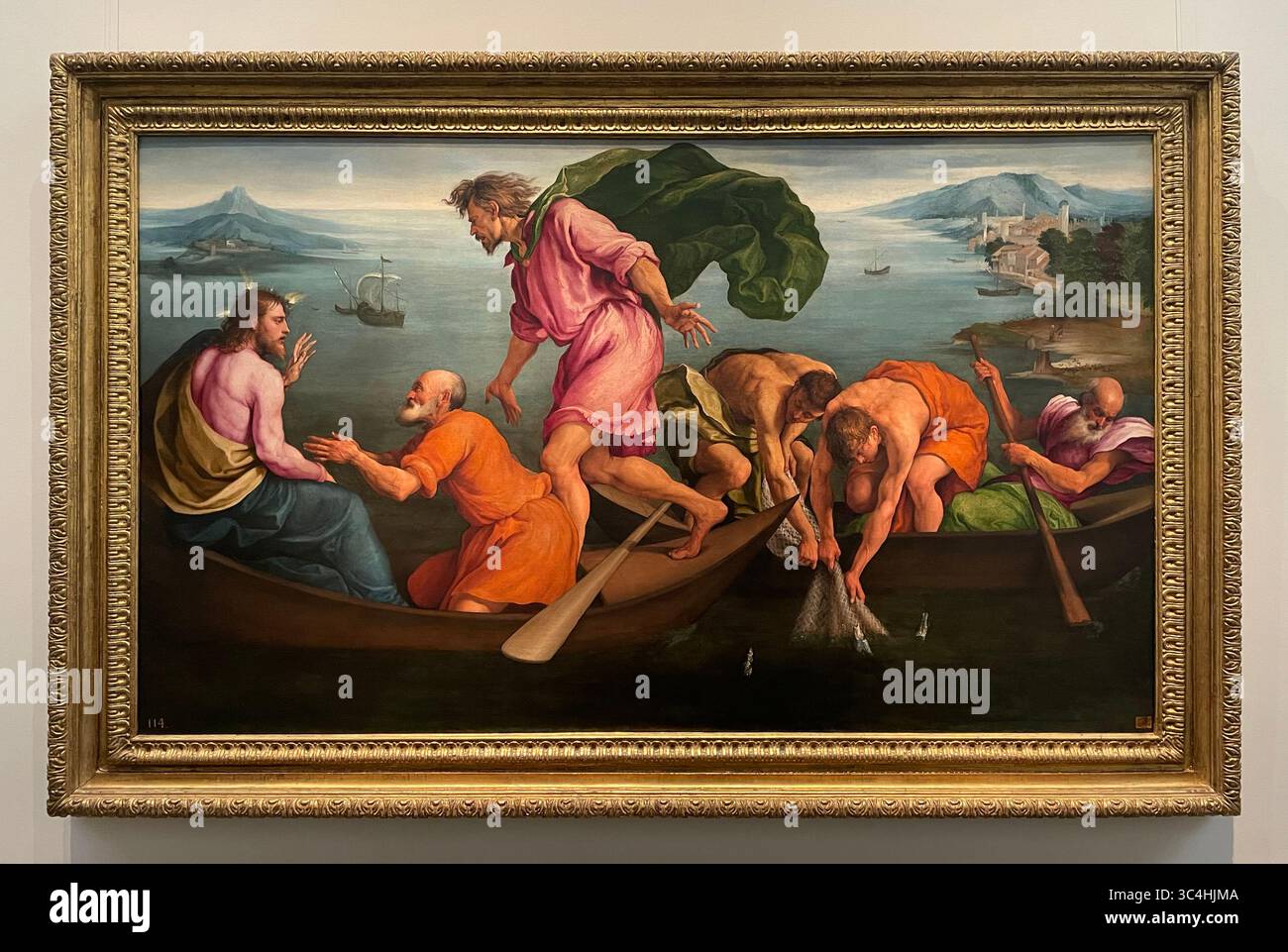 Renaissance-Ölgemälde: Der wundersame Fischgang von Jacopo Bassano, 1545 Stockfoto