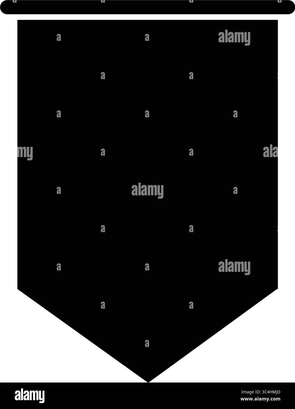 Eine Schwarzweißgrafik einer Flagge. Das Bild ist ein einfaches, flaches Design Stock Vektor