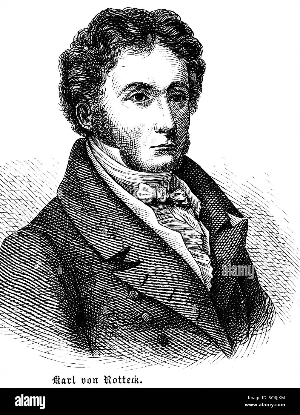 Karl Wenzeslaus Rodeckher von Rotteck, Politikwissenschaftler, Historiker und liberaler Politiker. Porträt, Preußen, historische Illustration 1896 Stockfoto