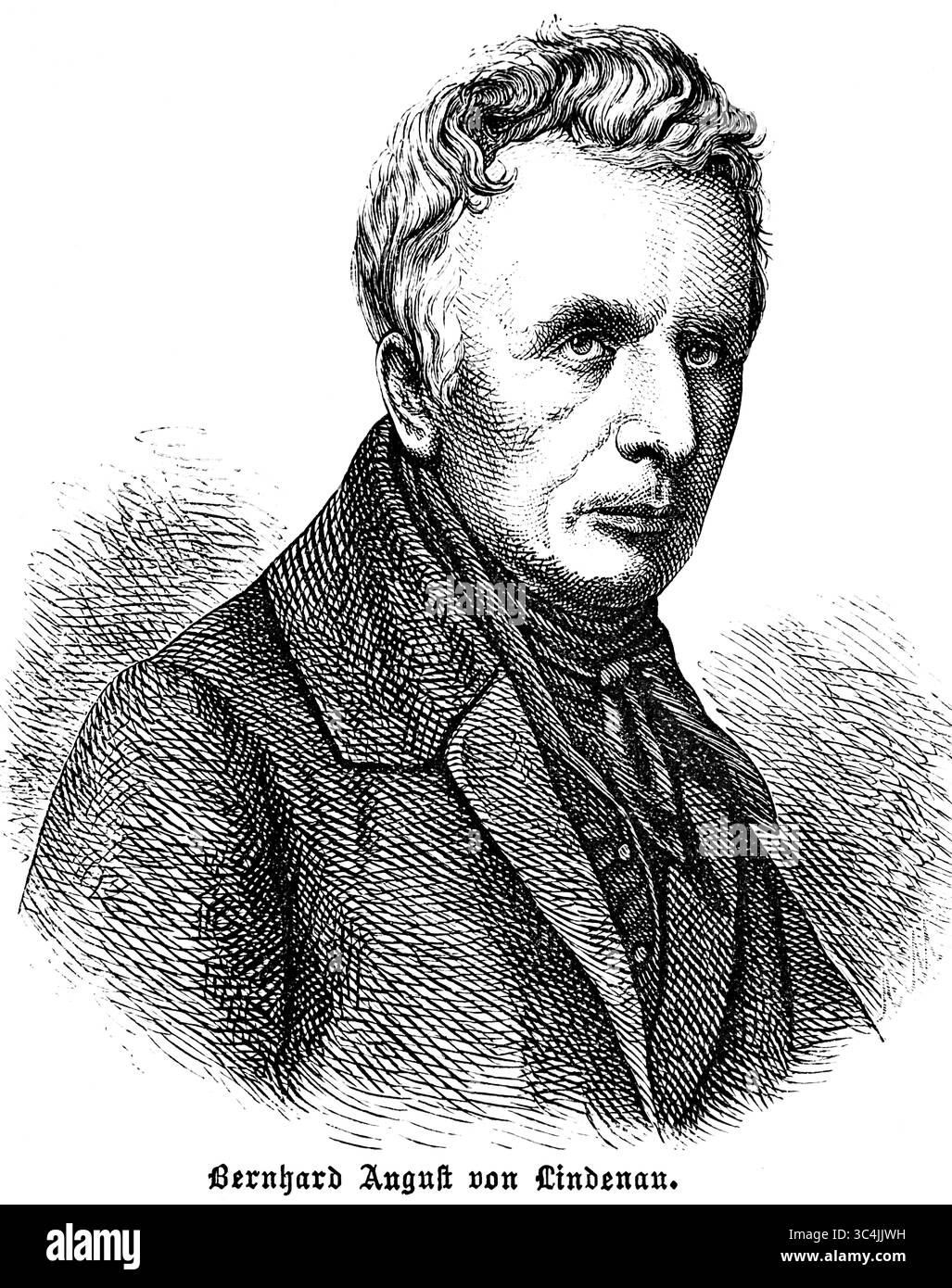 Bernhard August von Lindenau, Rechtsanwalt, Minister, Mitglied der Frankfurter Nationalversammlung, Preußen, Porträt, historische Illustration 1896 Stockfoto