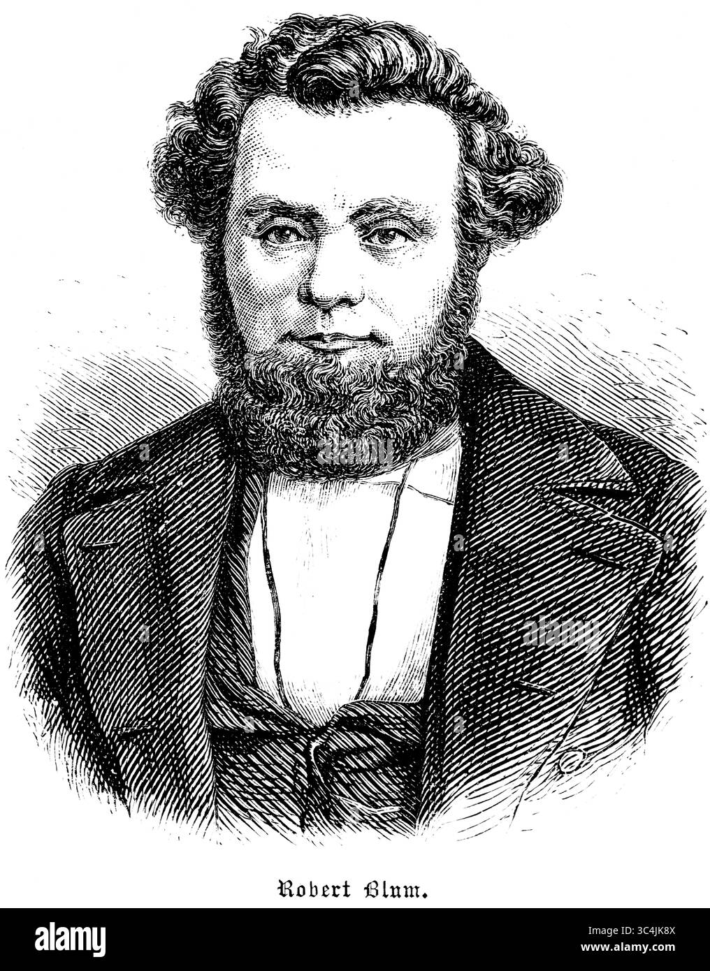 Robert Blum, deutscher Politiker und Schriftsteller, Porträt, Preußen, historische Illustration 1896 Stockfoto