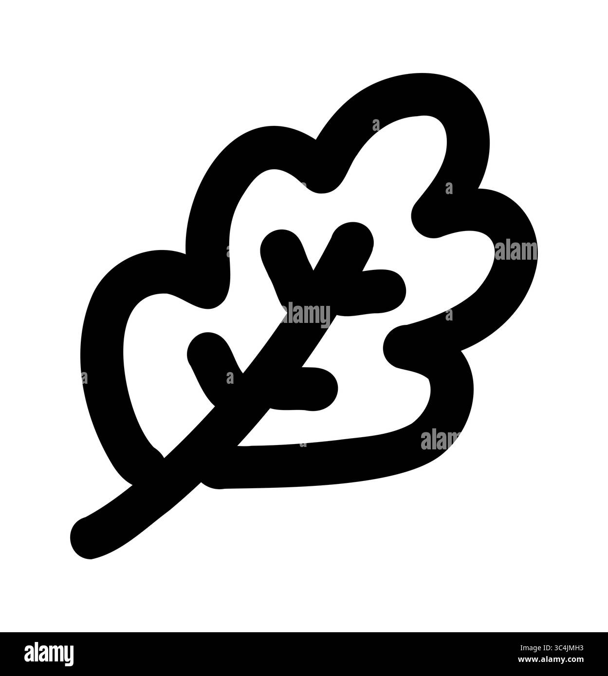 Hand gezeichnete Doodle Eiche Blatt Icon Vektor Illustration für Natur Herbst Öko Projekte organische Verpackung Schule Designs und saisonale grafische Dekorationen Stock Vektor