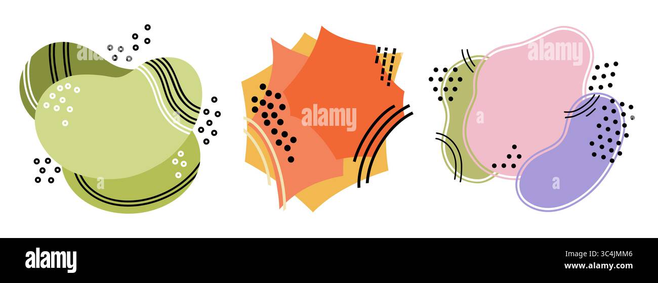 Gruppe von Hintergründen mit abstrakten Formen Stock Vektor
