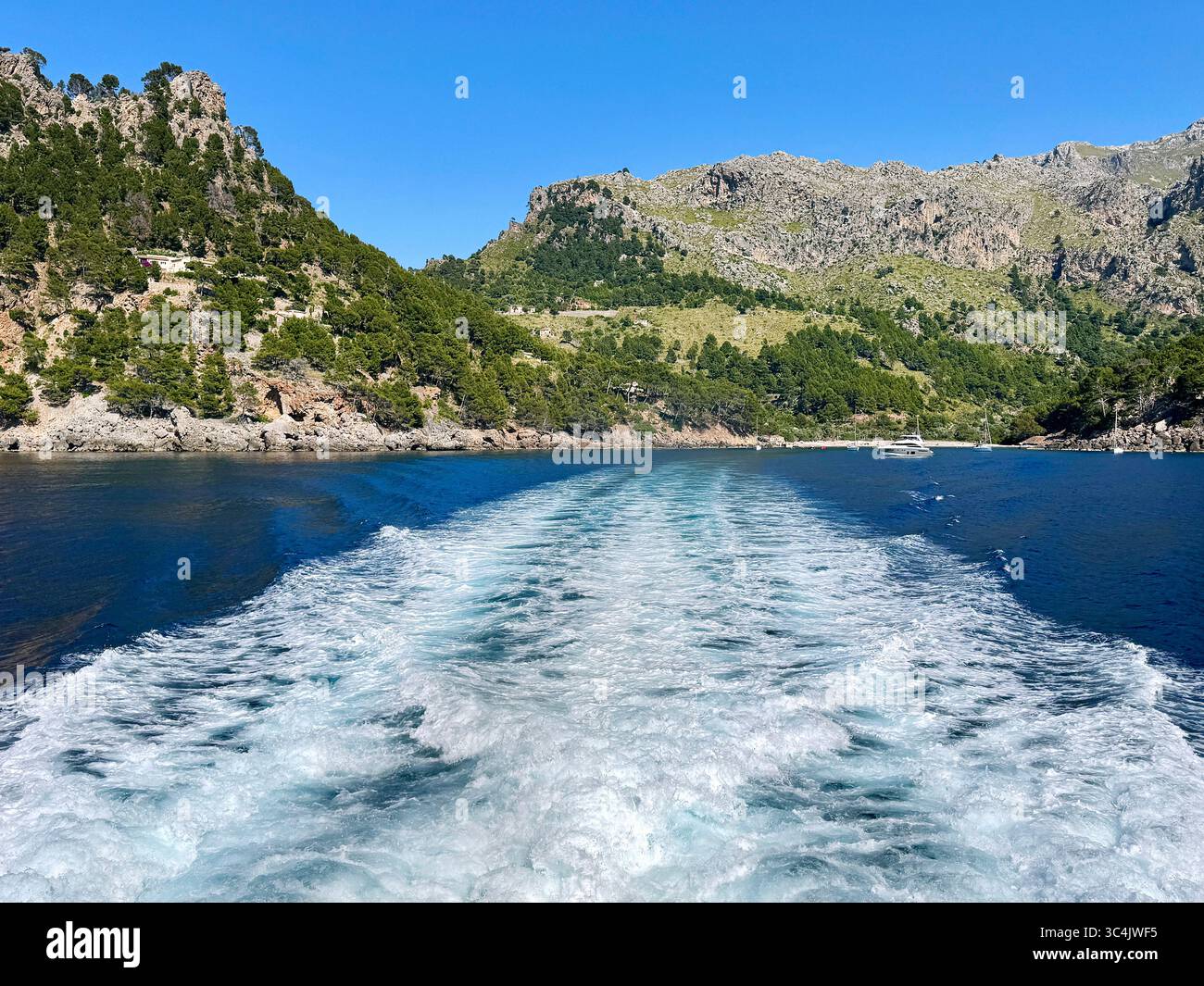 Bucht Cala Tuent im Tramuntana Gebirge, Mallorca, Spanien Stockfoto