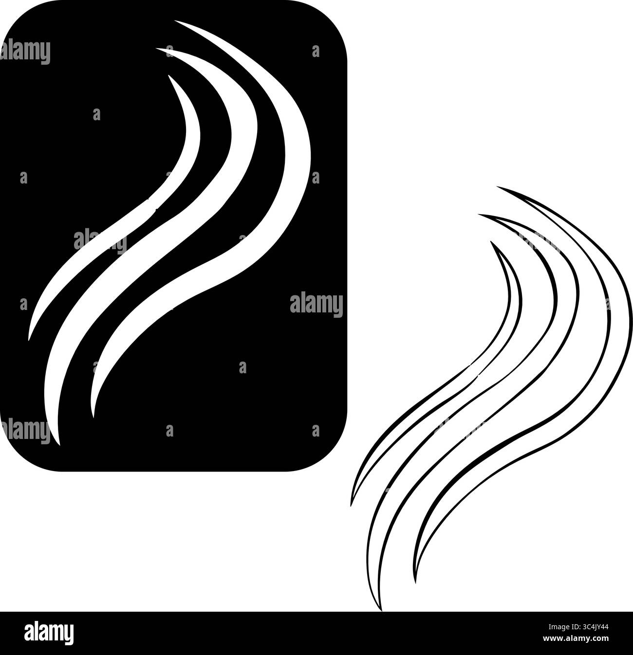 Wavy Strang Isolated Logo. Abbildung der grafischen Vektorfarbe. Designelement für Friseure, Schönheitssalons, Haarpflegekosmetik, Shampoo oder Condi Stock Vektor