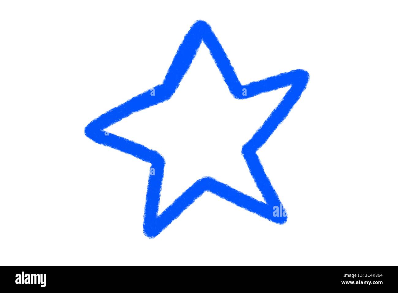 Blue Star Doodle, handgezeichnetes Symbol für Scrapbook oder Planner, isoliert auf transparentem Hintergrund Stockfoto