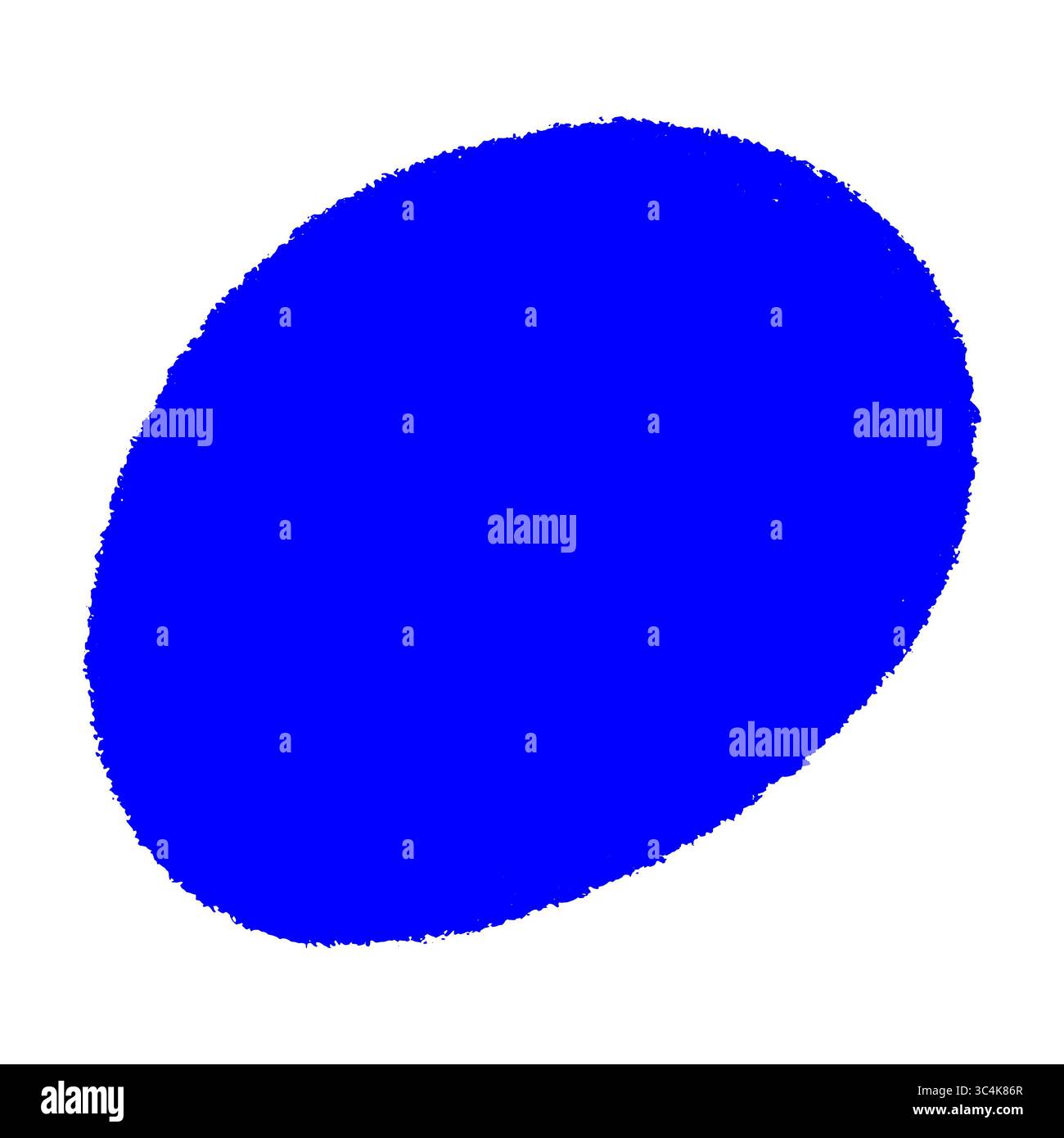 Blaues Symbol für handgezeichneten Kreis, rundes Doodle-Element, isoliert auf transparentem Hintergrund Stockfoto