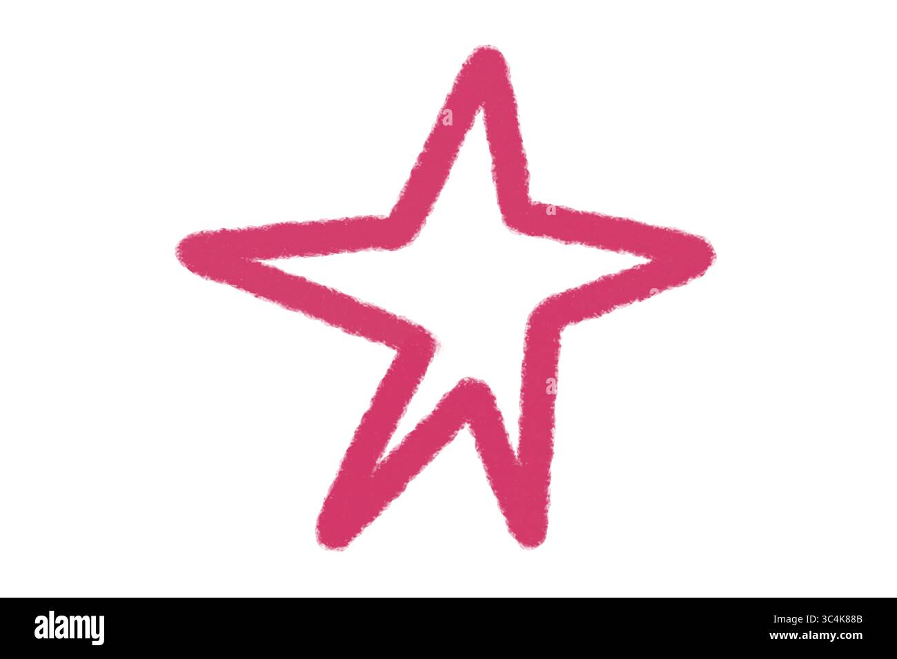 Pink Star Doodle, handgezeichnetes Symbol für Scrapbooking oder Planer, isoliert auf transparentem Hintergrund Stockfoto