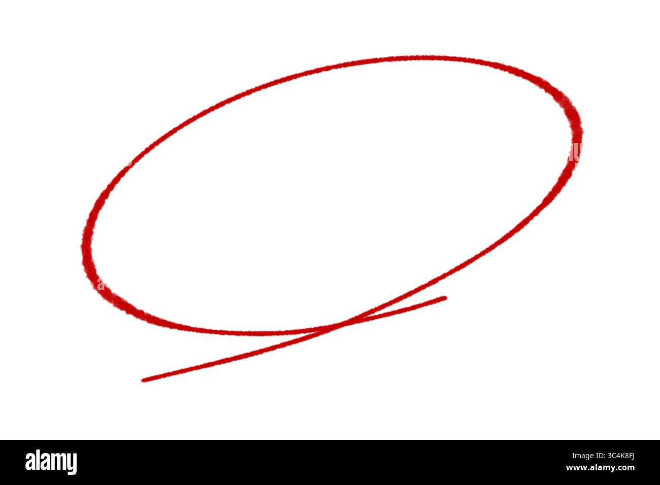 Handgezeichnete rote Kreisumrisse PNG, Hervorheben von Doodle, Scribble Runde Form isoliert auf transparentem Hintergrund Stockfoto