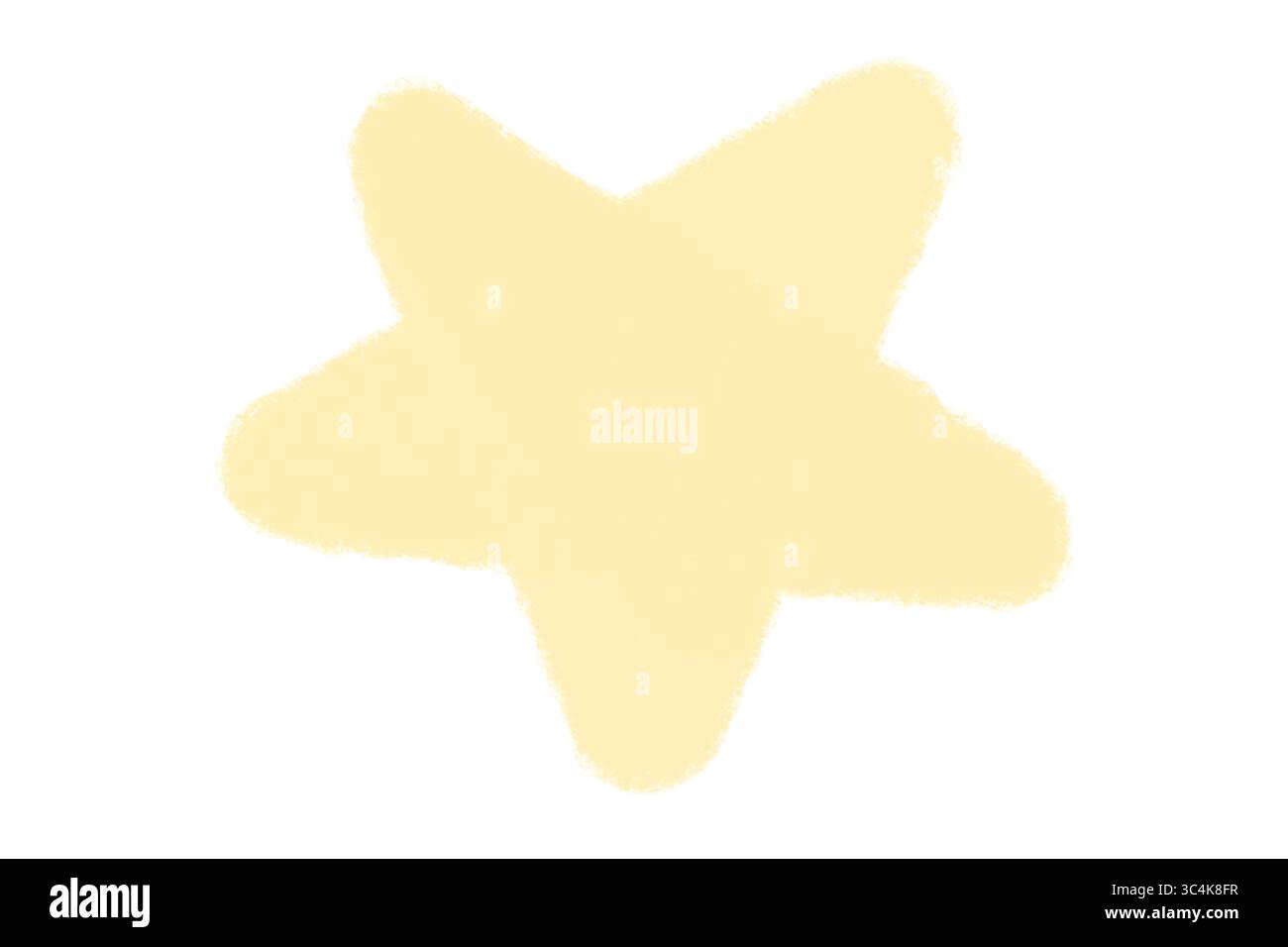 Handgezeichneter Beige Stern, Doodle Star Sketch isoliert auf transparentem Hintergrund Stockfoto