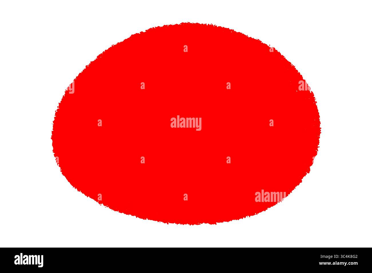 Rotes Symbol für handgezeichneten Kreis, rundes Doodle-Element, isoliert auf transparentem Hintergrund Stockfoto