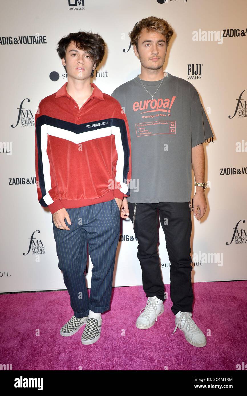 6. September 2018 – New York, NY, USA – 6. September 2018 New York City. Dylan Lee und Brandon Lee nahmen am 6. September 2018 an den 6. Annual Fashion Media Awards der Daily Front Row in New York Teil. (Foto: © Kristin Callahan/Ace Pictures via ZUMA Press) Stockfoto 6. September 2018 – New York, NY, USA – 6. September 2018 New York City. Dylan Lee und Brandon Lee nahmen am 6. September 2018 an den 6. Annual Fashion Media Awards der Daily Front Row in New York Teil. (Foto: © Kristin Callahan/Ace Pictures via ZUMA Press) Stockfoto