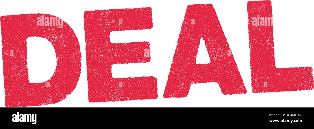 Vektorillustration des Wortes Deal in rotem Tintenstempel Stock Vektor