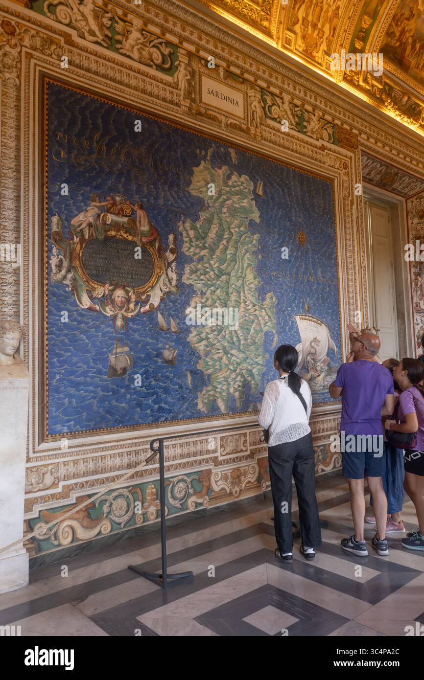 Vatikanmuseum - Rom Halle der antiken Karten Stockfoto
