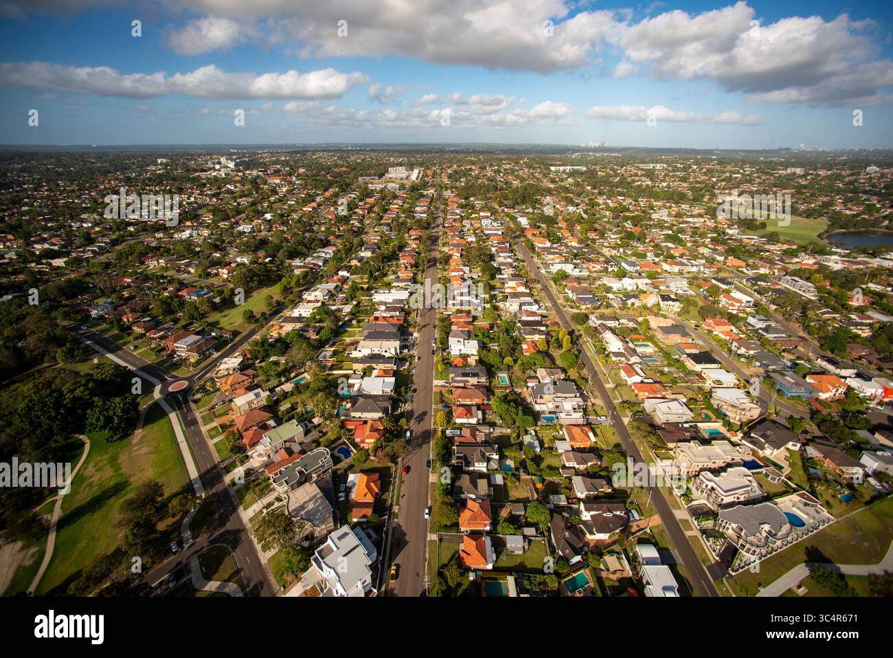 Blick aus der Vogelperspektive auf die Straßen von Sydney Stockfoto