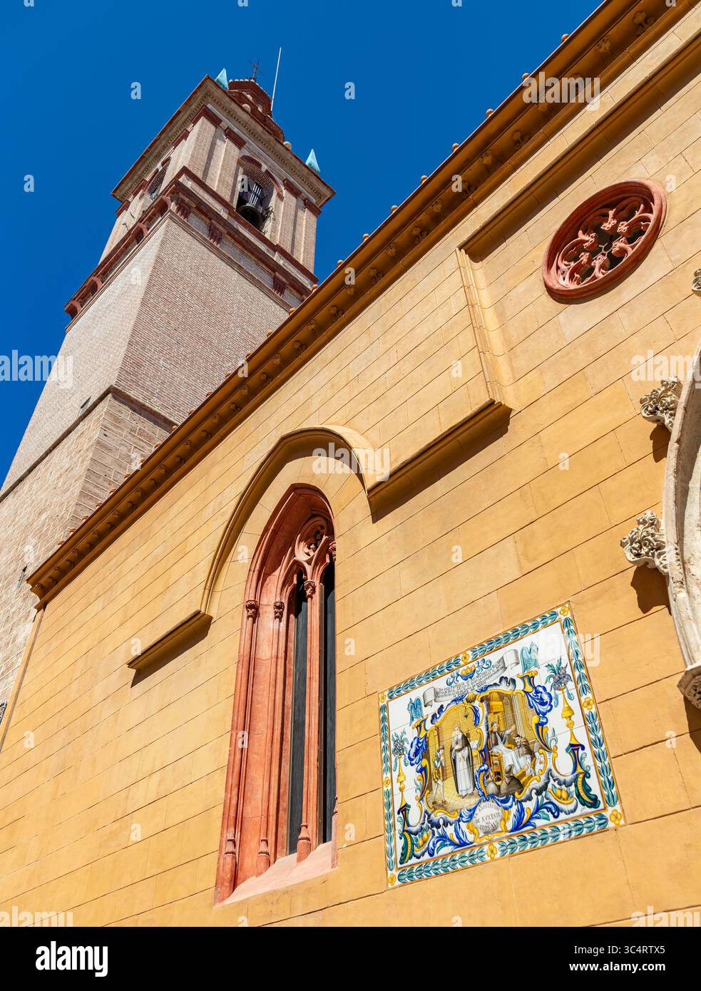 Ein Bild der Kirche St. Nicolas in Valencia. Stockfoto