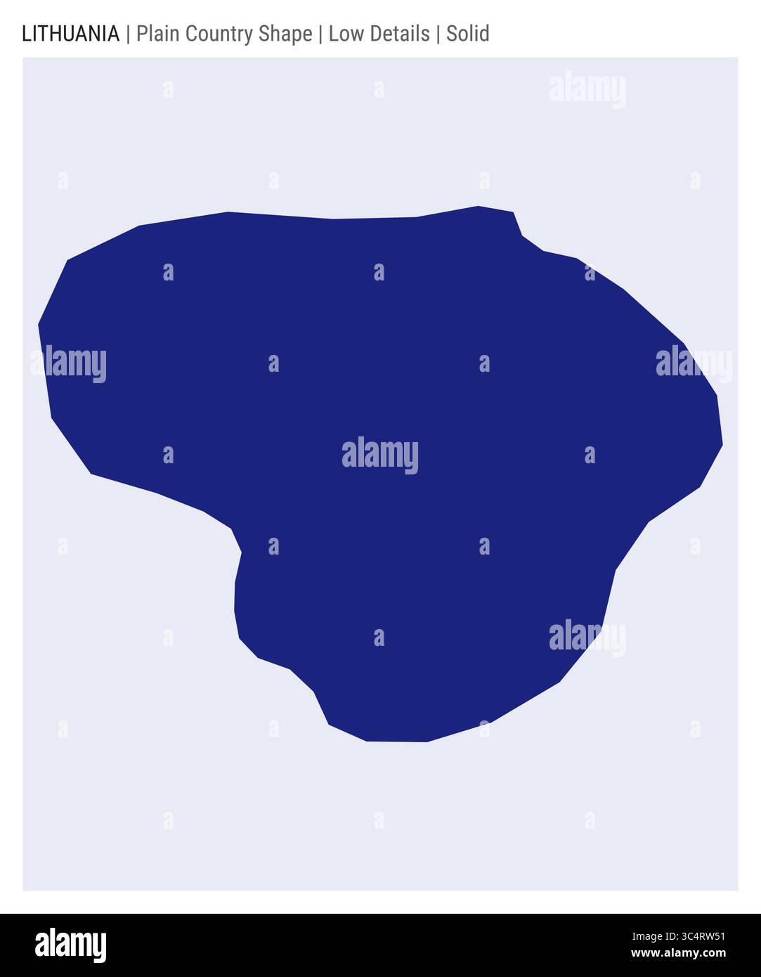 Litauische Landkarte. Niedrige Details. Solide Ausführung. Gestalt Litauens. Vektorabbildung. Stock Vektor