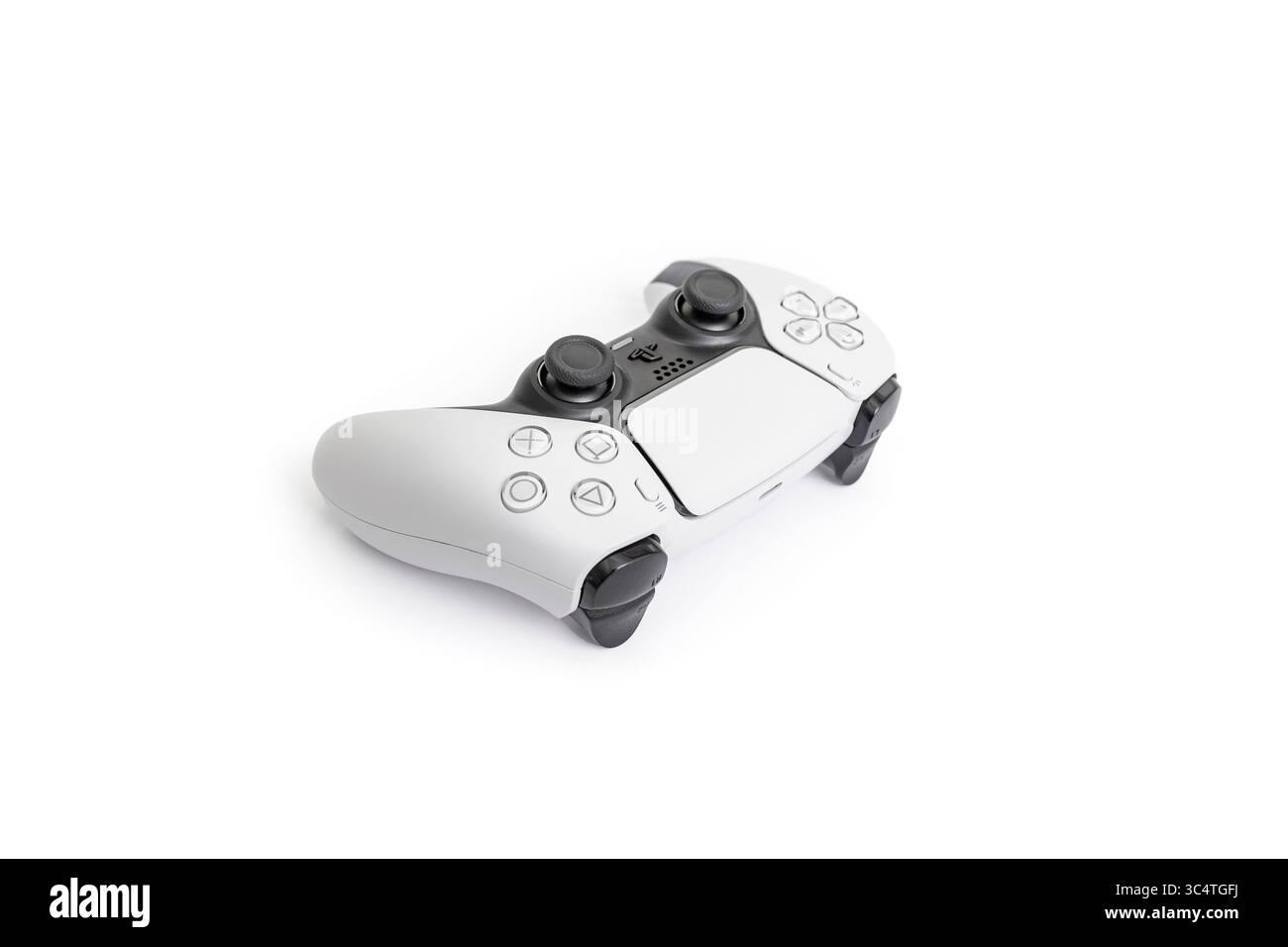 Sony PlayStation 5, PS5-Controller isoliert auf weiß Stockfoto
