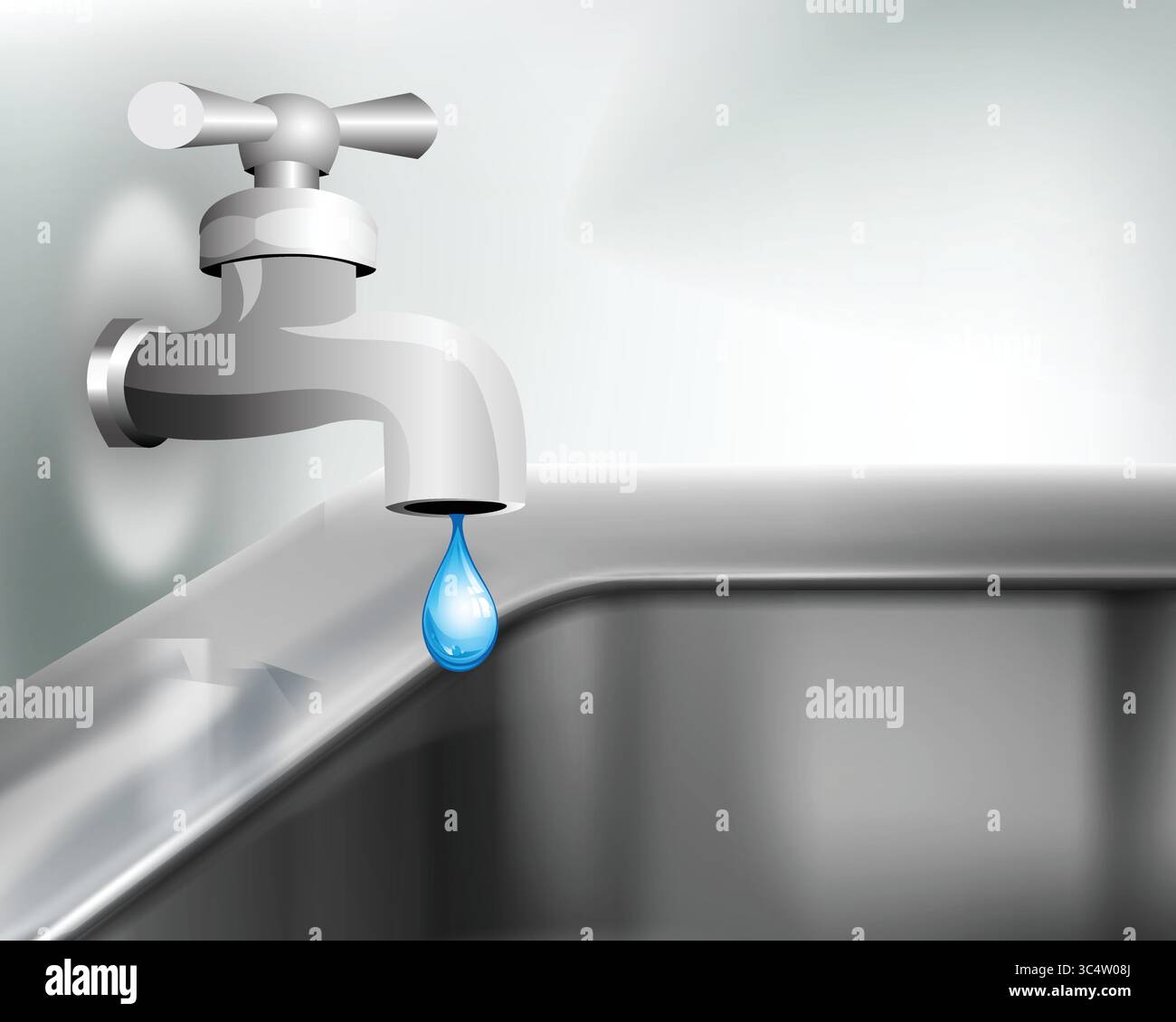 Hochwertige Vektor-Illustration eines modernen Küchengeschirrspülers mit integriertem Wasserhahn Design Stock Vektor