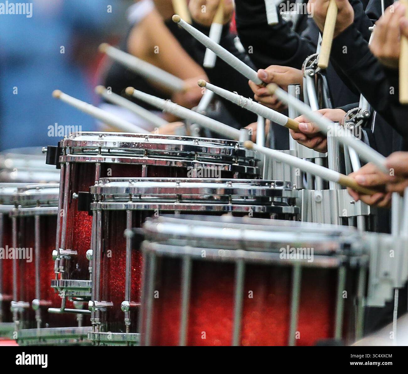 6. Oktober 2018: Die Marching Scarlet Knights machen sich bereit für das NCAA-Fußballspiel zwischen den Illinois Fighting Illini und den Rutgers Scarlet Knights im HighPoint Solutions Stadium in Piscataway, NJ Mike Langish/Cal Sport Media.(Kreditbild: &Copy; Mike Langish/CSM via ZUMA Wire) Stockfoto