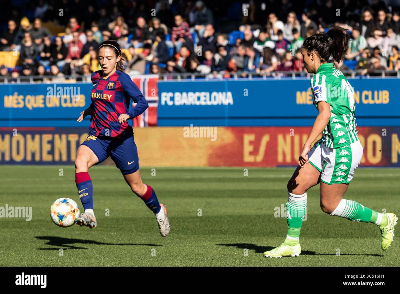 8. Dezember 2019, Barcelona, Spanien: Aitana Bonmati vom FC Barcelona, während der spanischen Frauenliga, Liga Iberdrola Fußballspiel zwischen FC Barcelona Women und Real Betis Women im Johan Cruyff Stadium am 08. Dezember 2019 in Barcelona, Spanien. (Kreditbild: © AFP7 via ZUMA Wire) Stockfoto