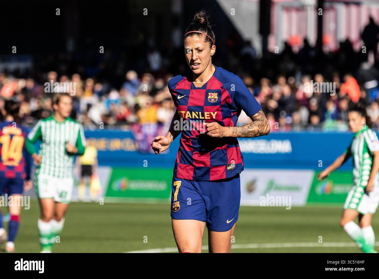 8. Dezember 2019, Barcelona, Spanien: Jennifer Hermoso vom FC Barcelona, während der spanischen Frauenliga, Liga Iberdrola Fußballspiel zwischen FC Barcelona Women und Real Betis Women im Johan Cruyff Stadium am 08. Dezember 2019 in Barcelona, Spanien. (Kreditbild: © AFP7 via ZUMA Wire) Stockfoto